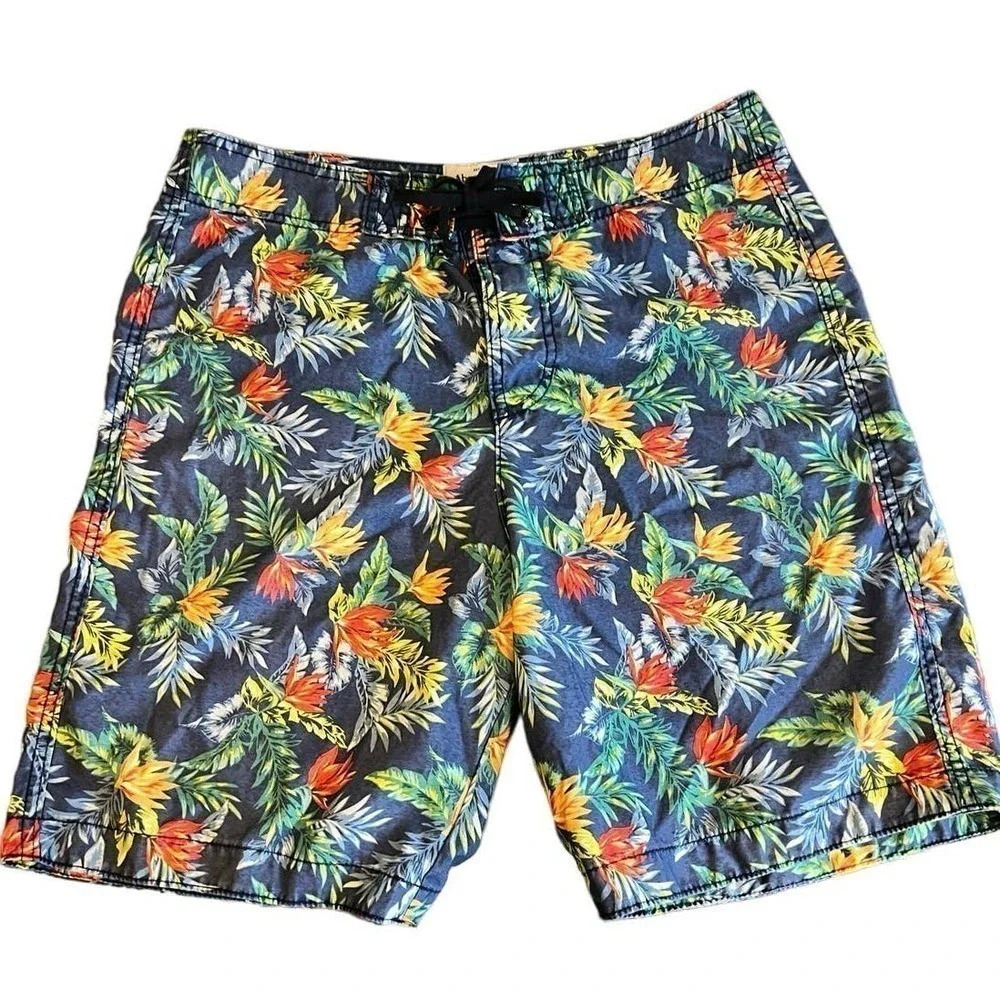 MENS ABERCROMBIE & FITCH TROPICAL FLORAL SWIM BOARD SHORTS SIZE L
